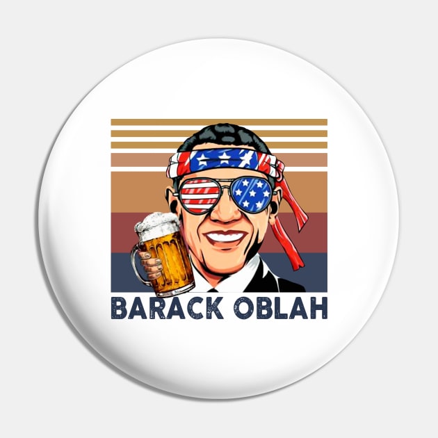 Barack Obama US Drinking 4th Of July Vintage Shirt Independence Day American T-Shirt Pin by Krysta Clothing