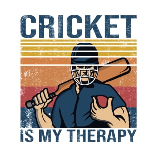 Vintage funny cricket saying cricket is my therapy T-Shirt