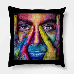 The girl in colors Pillow