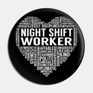 Night Shift Worker Heart Pin