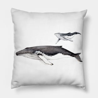 Humpback whale and baby Pillow