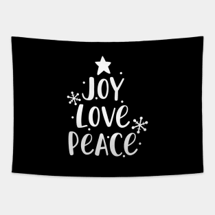 Joy Love Peace Christmas Tree Tapestry