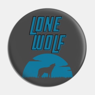 Lone Wolf Teal Pin