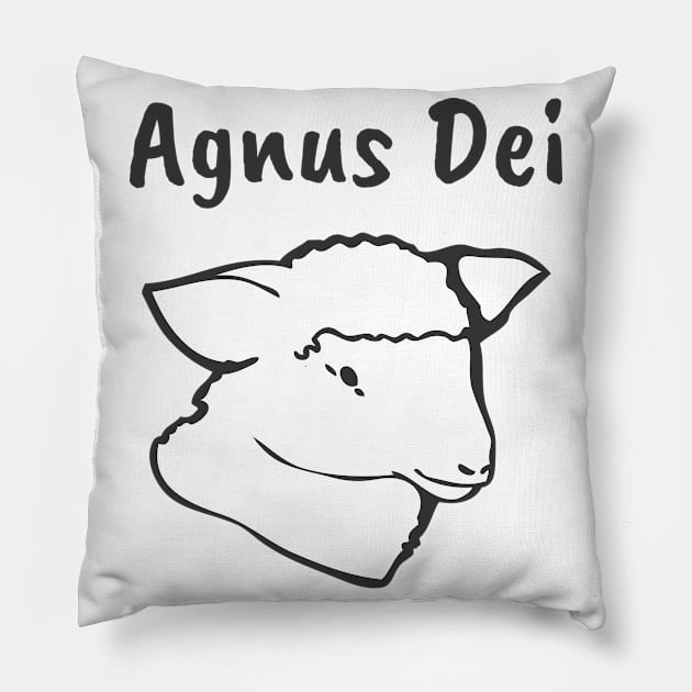 Agnus Dei God Jesus Christ Lamb Pillow by Foxxy Merch