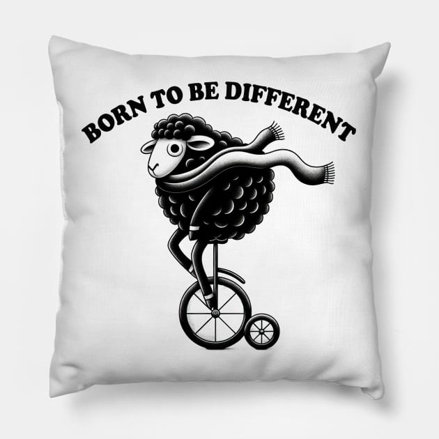 Born To Be Different Pillow by TooplesArt