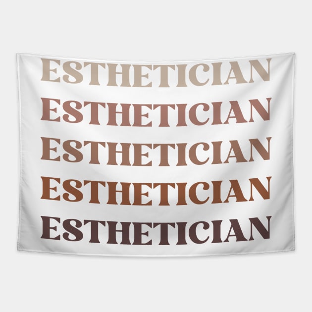 Neutral Pallet Esthetician Wording Tapestry by 20 Sided Tees