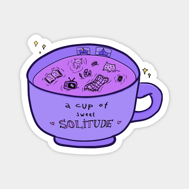 Cup of Solitude Magnet by moonlitdoodl