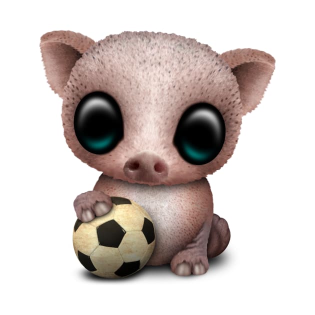 Cute Baby Pig With Football Soccer Ball by jeffbartels