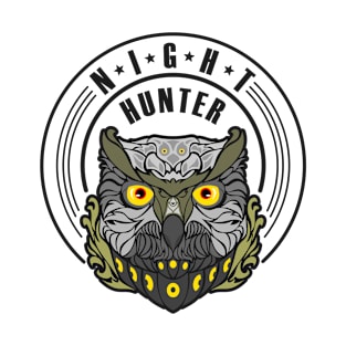 Owl Design, Night Hunter Typography T-Shirt