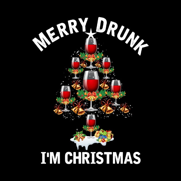 MERRY DRUNK I'M CHRISTMAS PINE WINE TREE by SomerGamez