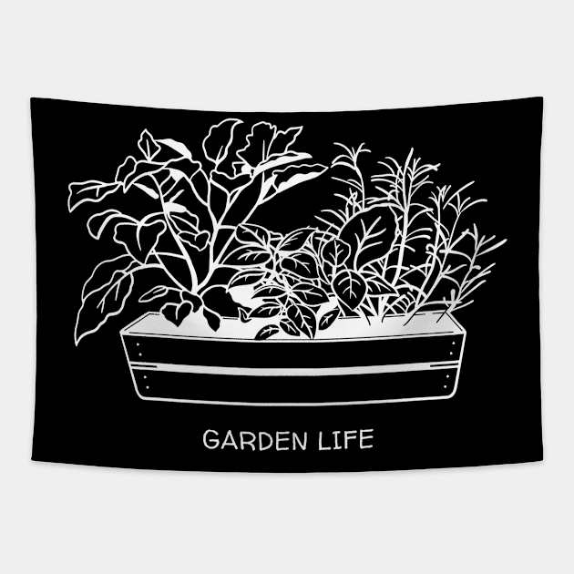 Garden Life! Gardening Veggie Box Gardener Gift White Version Tapestry by Always Growing Boutique
