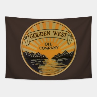 Vintage Golden West Oil Company Label Tapestry