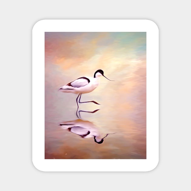 Sunset Avocet Magnet by Tarrby