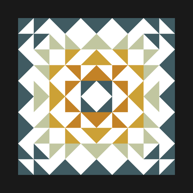 Geometric Quilt Shapes | Earthy Teal by ApricotBirch