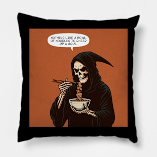 Grim Reaper bowl of noodles cheer up soul Pillow