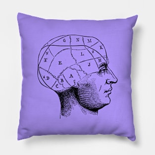 Head Profile Vintage Line Artwork Drawing Pillow