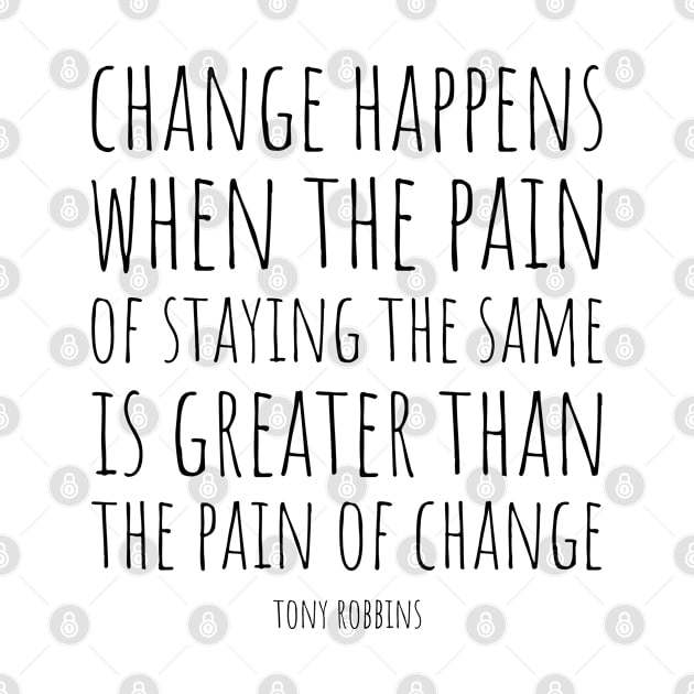 Change Happens When The Pain of Staying The Same is Greater Than The Pain of Change | Inspirational Quote by Tony Robbins by Everyday Inspiration