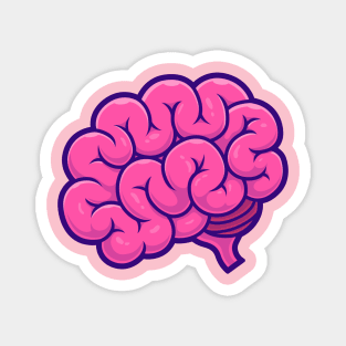 Brain Cartoon Illustration Magnet