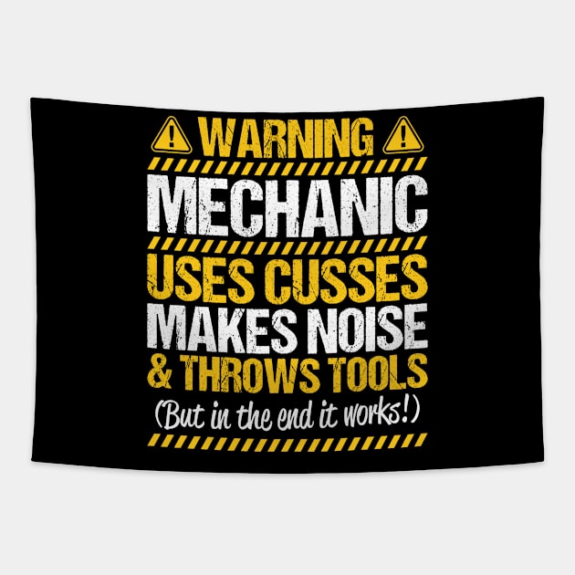 Mechanic Mechanics Cusses Gift Present Tapestry by Krautshirts