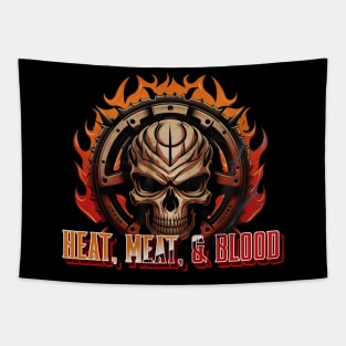 Grunge Skull Heat, Meat, and Blood Tapestry