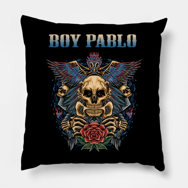 BOY PABLO BAND Pillow by Bronze Archer