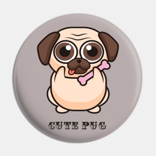 Cute pug face Pin