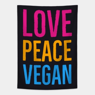 Love Peace Vegan Tapestry