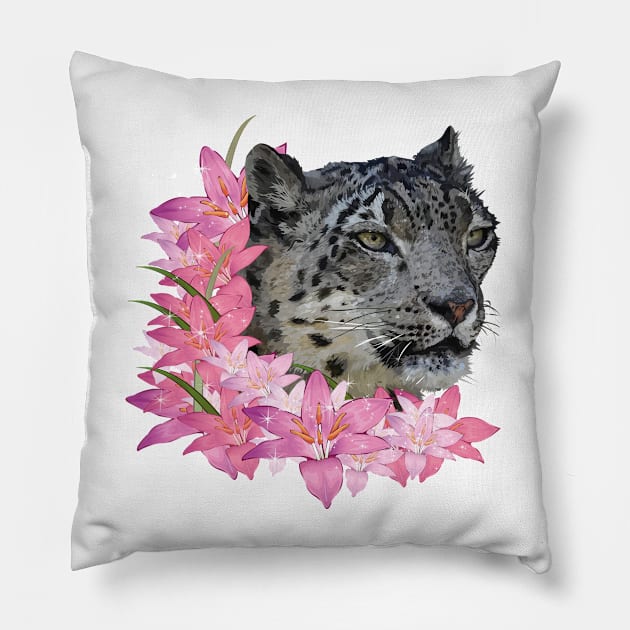 Snow Leopard Pillow by obscurite