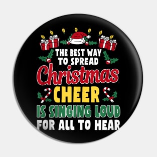 Funny Christmas Cheer Singer Outfit - Karaoke And Music Lovers Pin