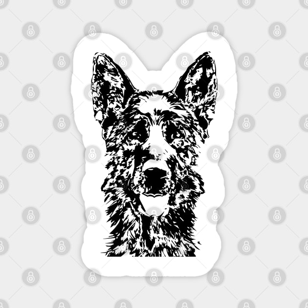 German Shepherd Pen and Ink Art Magnet by AdrianaHolmesArt