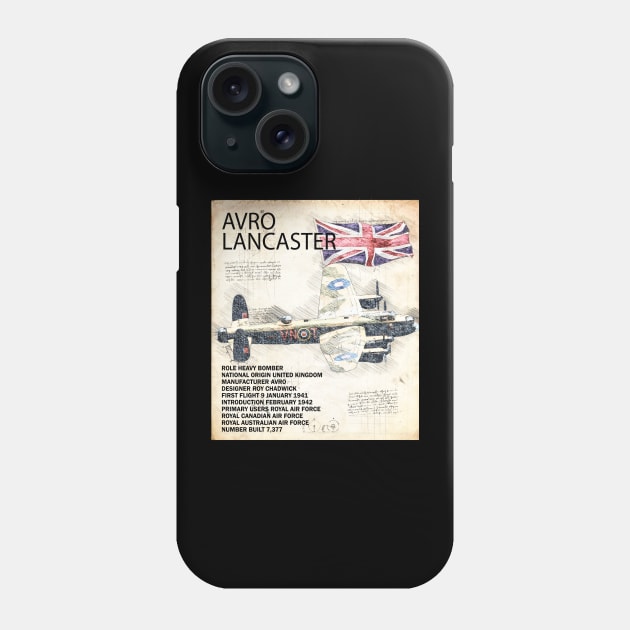 Lancaster Bomber Airplane RAF Aircraft WW2 Plane Aeroplane Phone Case by BeesTeez