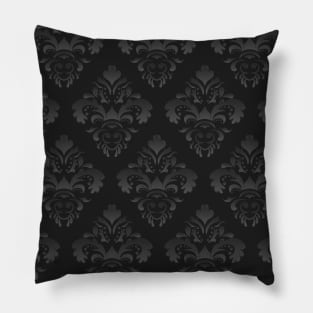 luxury black damask Pillow