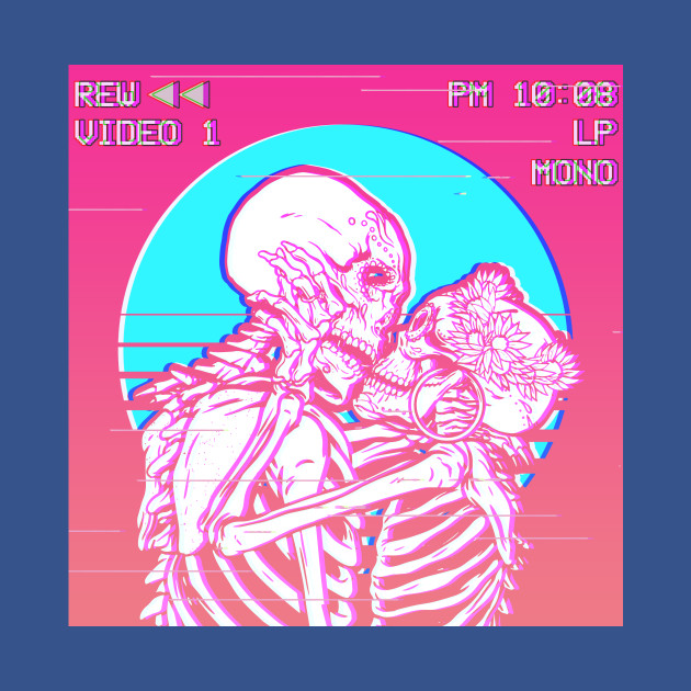 Disover Vaporwave Aesthetic Skeleton Lovers Soft Grunge Lofi Retro Gift - Vaporwave Aesthetic - T-Shirt