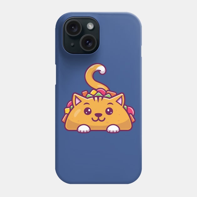 Cute Cat Taco Cartoon Phone Case by Catalyst Labs