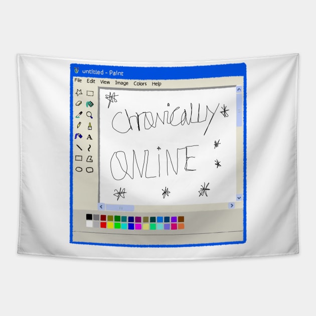 Chronically online MS Paint drawing Tapestry by Cyniclothes