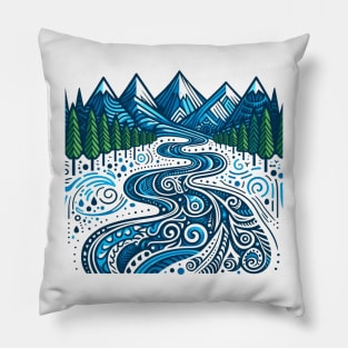 Tribal Mountains PNW Pillow