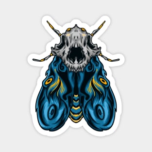 Moth skull illustration Magnet