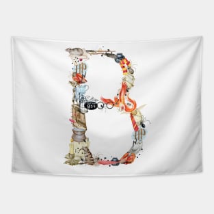 Magical letter B, Monogram,Custom Letter Print, Initials Tapestry