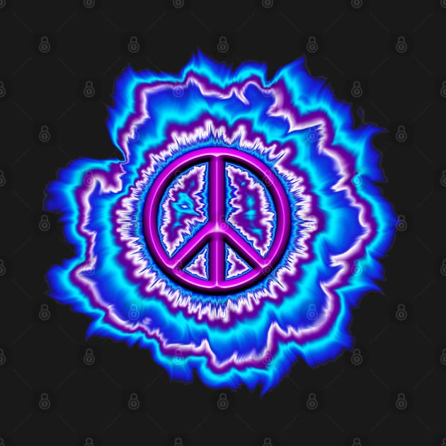 glowing purple pink peace sign by DrewskiDesignz