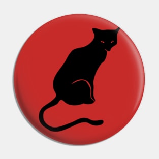 Black cat kitty Pin