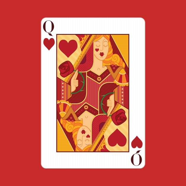 Queen of Hearts Playing Card by Woah_Jonny