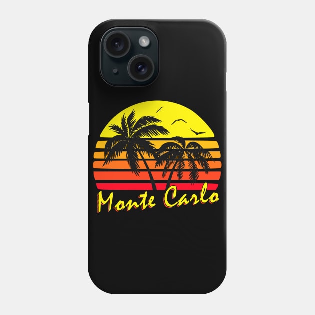 Monte Carlo Retro Sunset Phone Case by Nerd_art