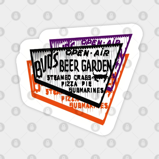 Bud's Beer Garden Open Air Steamed Crabs Famous Baltimore Landmark Magnet by Joaddo