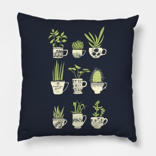 Teacup Succulents Pillow