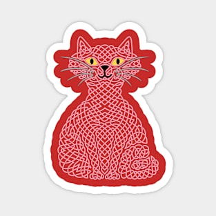 Knotty Cat - Red Magnet