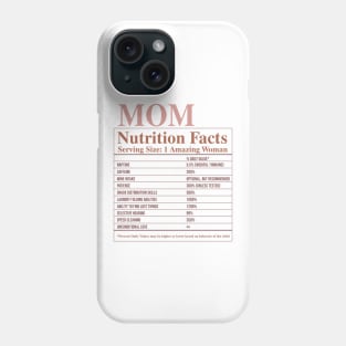 Mom Nutrition Facts Phone Case