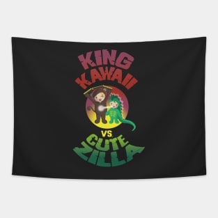 King Kawaii Vs Cutezilla Tapestry