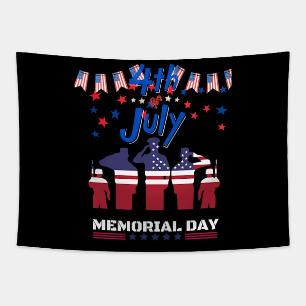 4 th of july t-shirt Tapestry by Funnysart