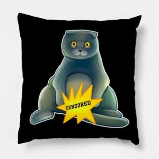 Pop-eyed Cat censored Pillow