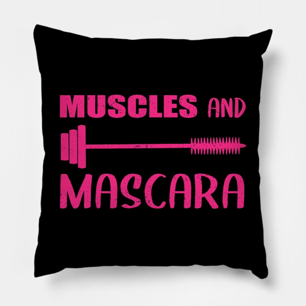 Muscles And Mascara Sport Cosmetics Pillow by Streetwear KKS